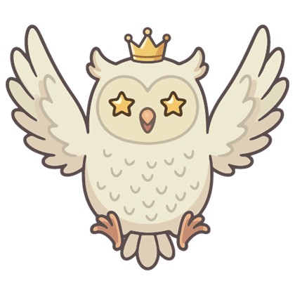 Ollie the owl celebrating a medication streak
